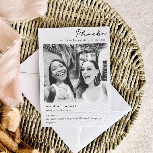 Maid of Honour Photo Defiiniton | Bridal Party Proposal | A6 Postcard