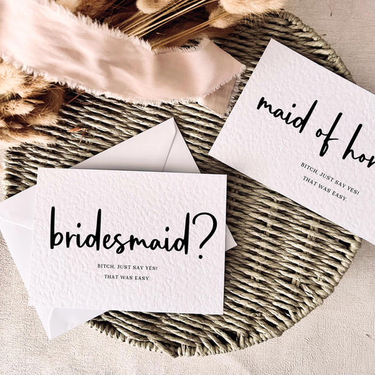 Bitch Just Say Yes | Bridal Party Proposal | A6 Postcard