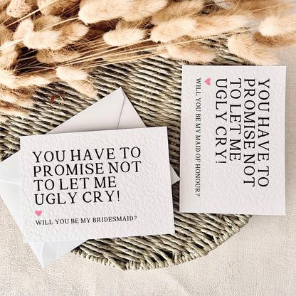 Ugly Cry | Bridal Party Proposal | A6 Postcard