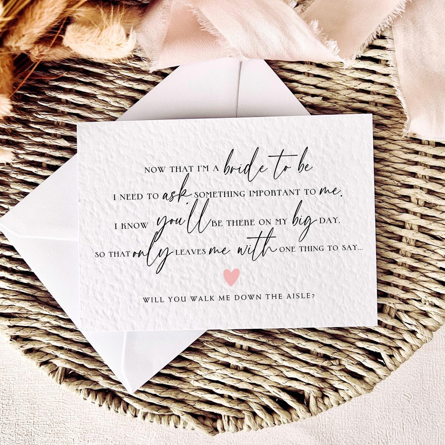 Walk Me Down the Aisle Proposal Card - Will You Give Me Away Keepsake for Wedding Ceremony - Custom Options