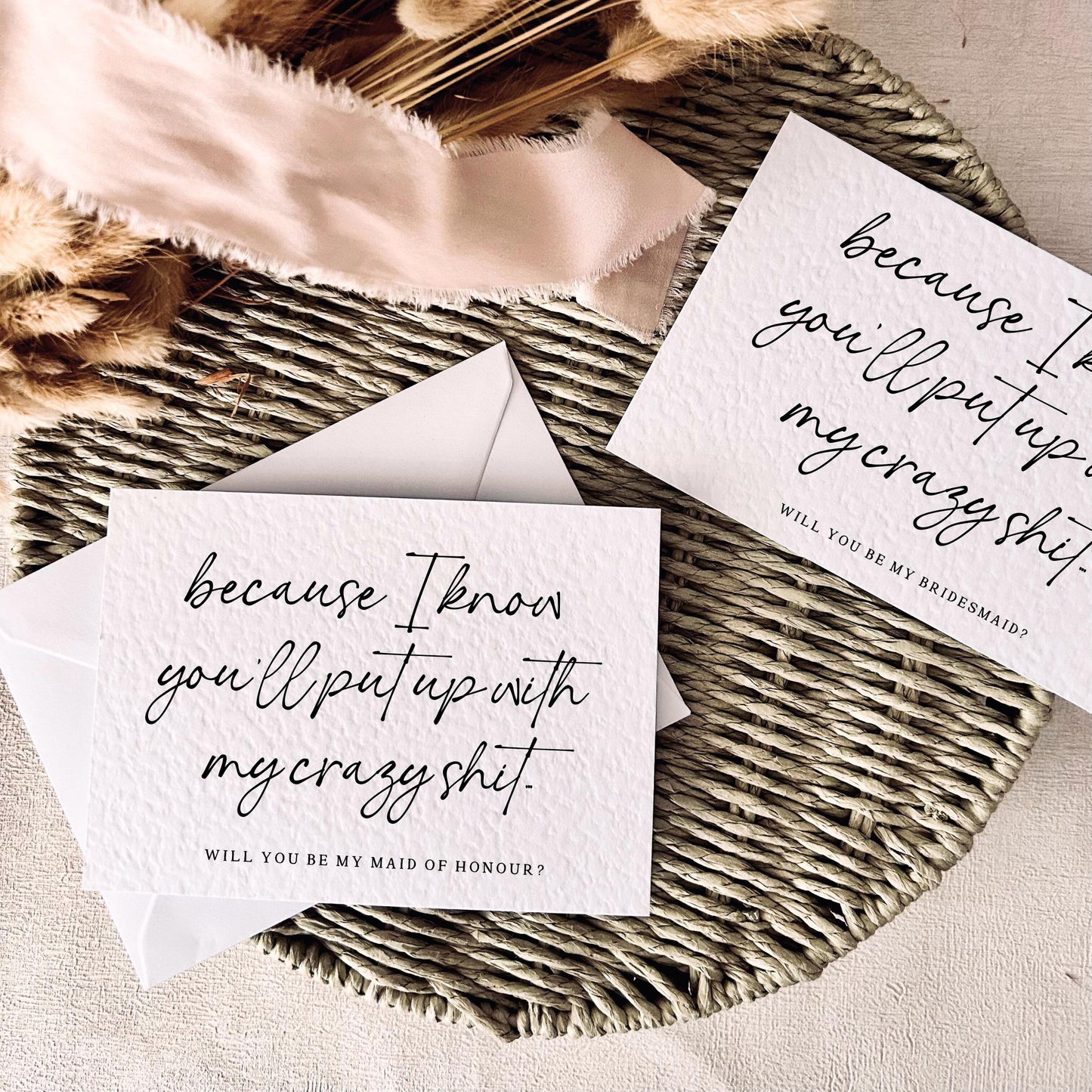 Put Up With My Crazy Shit | Bridal Party Proposal | A6 Postcard