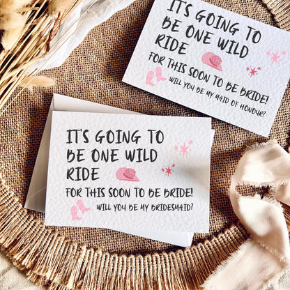 One Wild Ride | Bridal Party Proposal | A6 Postcard