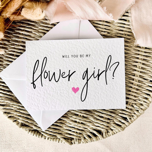 Flower Girl Heart Print | Bridal Party Proposal | A6 Postcard