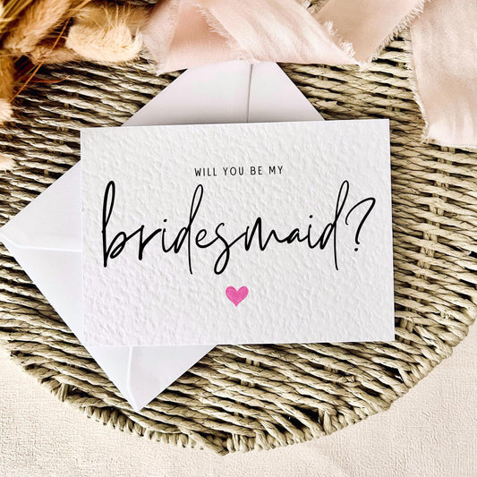 Bridesmaid Heart Print | Bridal Party Proposal | A6 Postcard