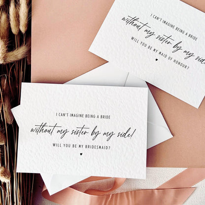 Without My Sister By My Side | Bridal Party Proposal | A6 Postcard #2