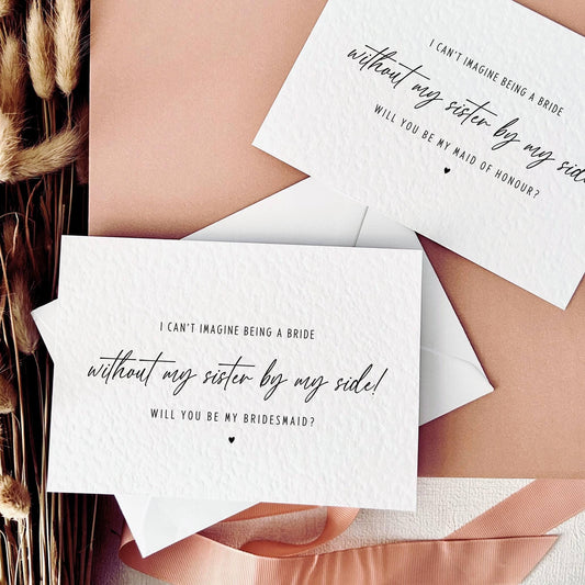 Without My Sister By My Side | Bridal Party Proposal | A6 Postcard #2