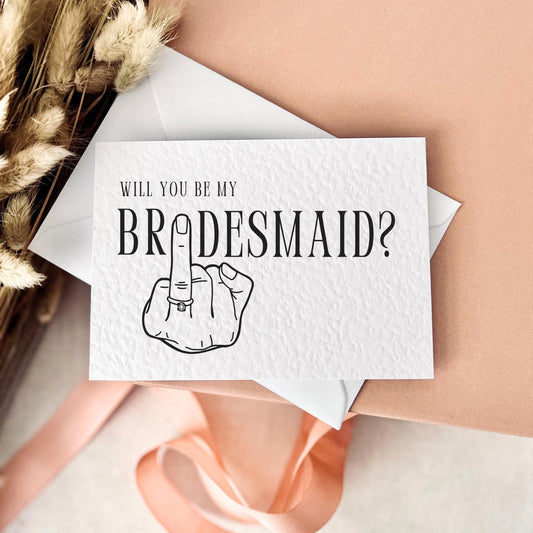 Bridesmaid Ring Finger Print | Bridal Party Proposal | A6 Postcard