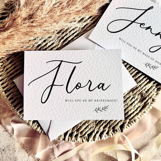 Botanical Personalised Name | Bridal Party Proposal | A6 Postcard