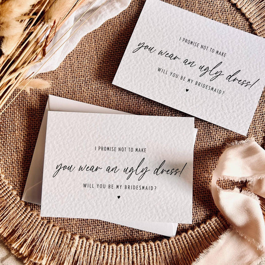Ugly Dress #2 | Bridal Party Proposal | A6 Postcard