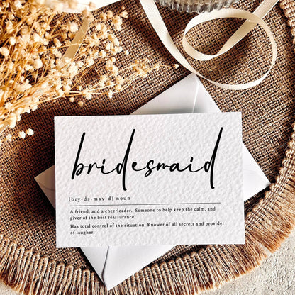Bridesmaid Definition #2  | Bridal Party Proposal | A6 Postcard