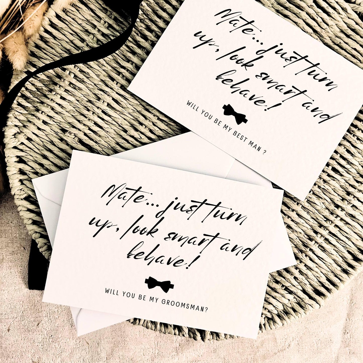 Turn Up & Behave | Grooms Party Proposal | A6 Postcard
