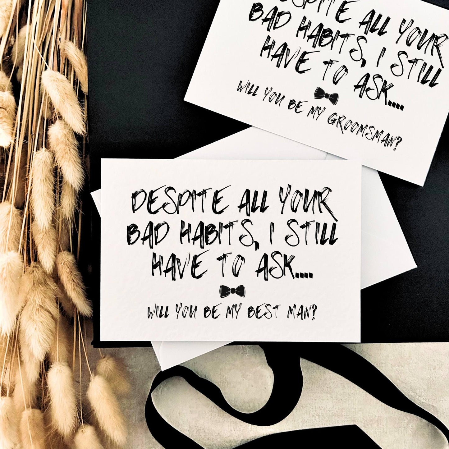 Proposal Card for Best Man, Groomsman or Custom Grooms Party Role - Personalised Options | Bad Habits