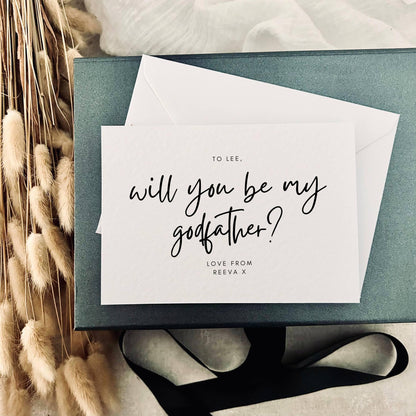 Personalised Godfather Print | Godparent Proposal Card