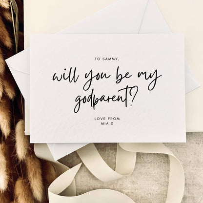Personalised Godparent Print | Godparent Proposal Card