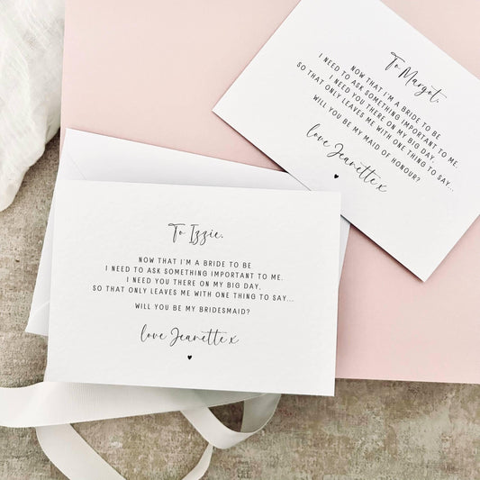 Bride to Be Personalised Poem | Bridal Party Proposal | A6 Postcard