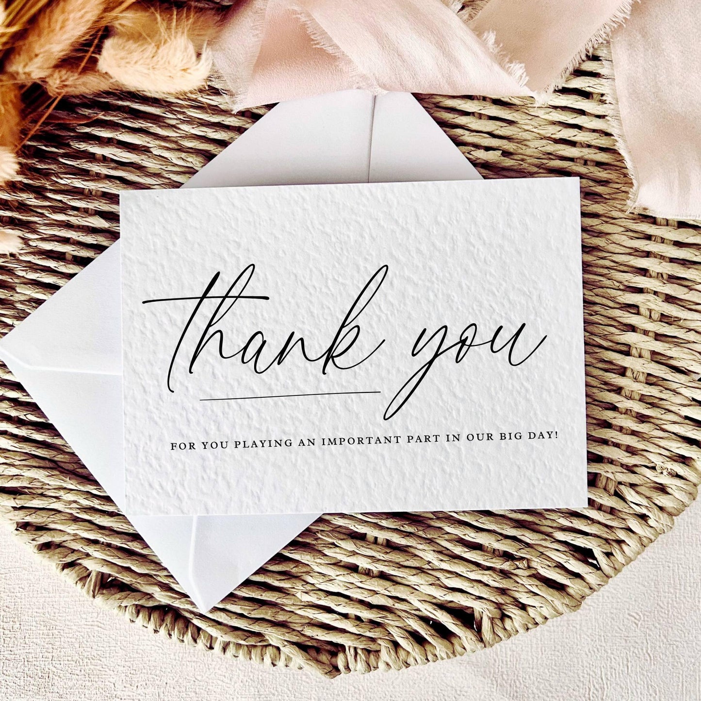 Thank You Wedding Gift - Postcard for Thanks from Bride & Groom, Wedding Favour for Guests, Suppliers or Special Roles