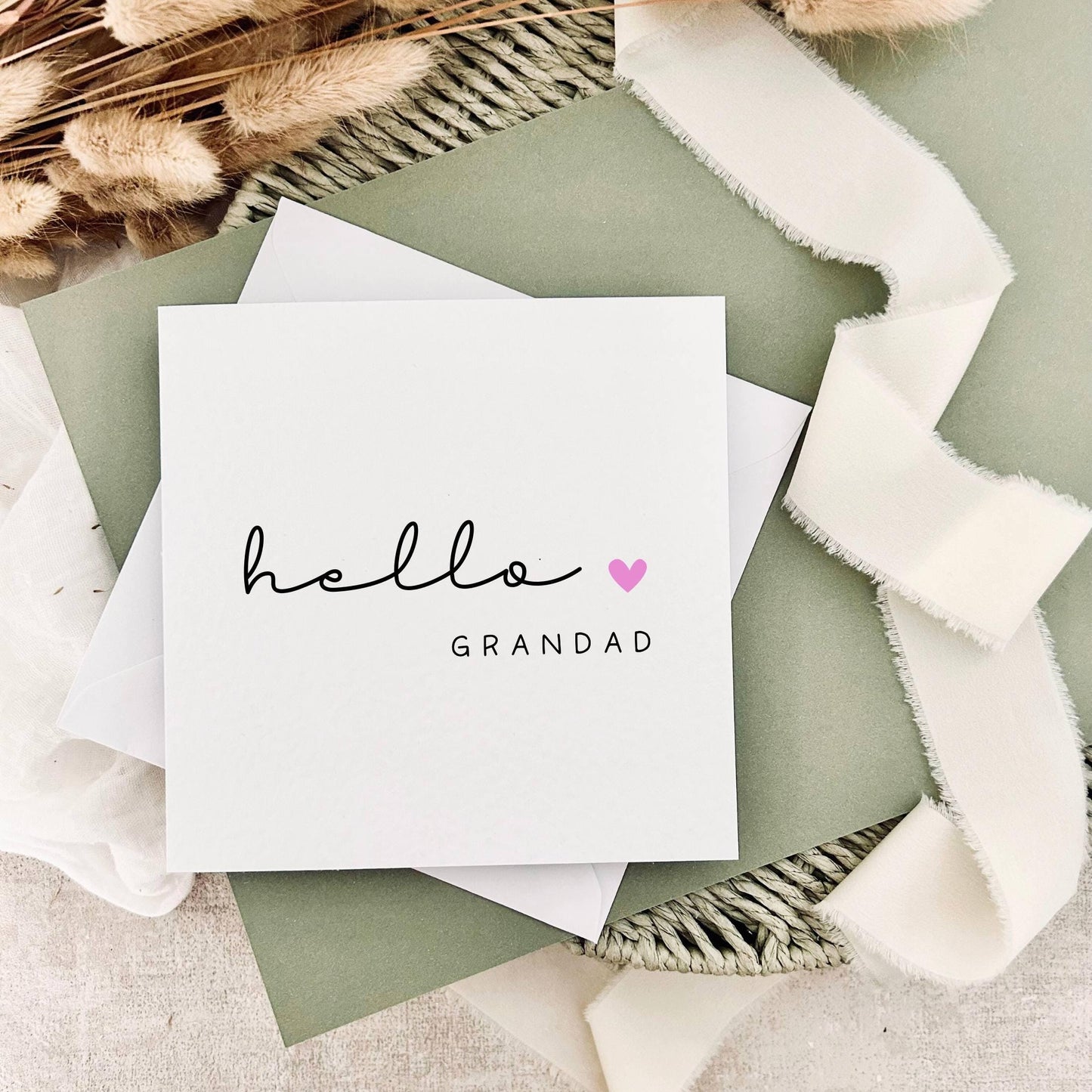 Hello Grandad Greeting Card - Pregnancy Reveal Keepsake Card, New Baby Surprise Announcement, Personalised Birthday Card, Father's Day Card