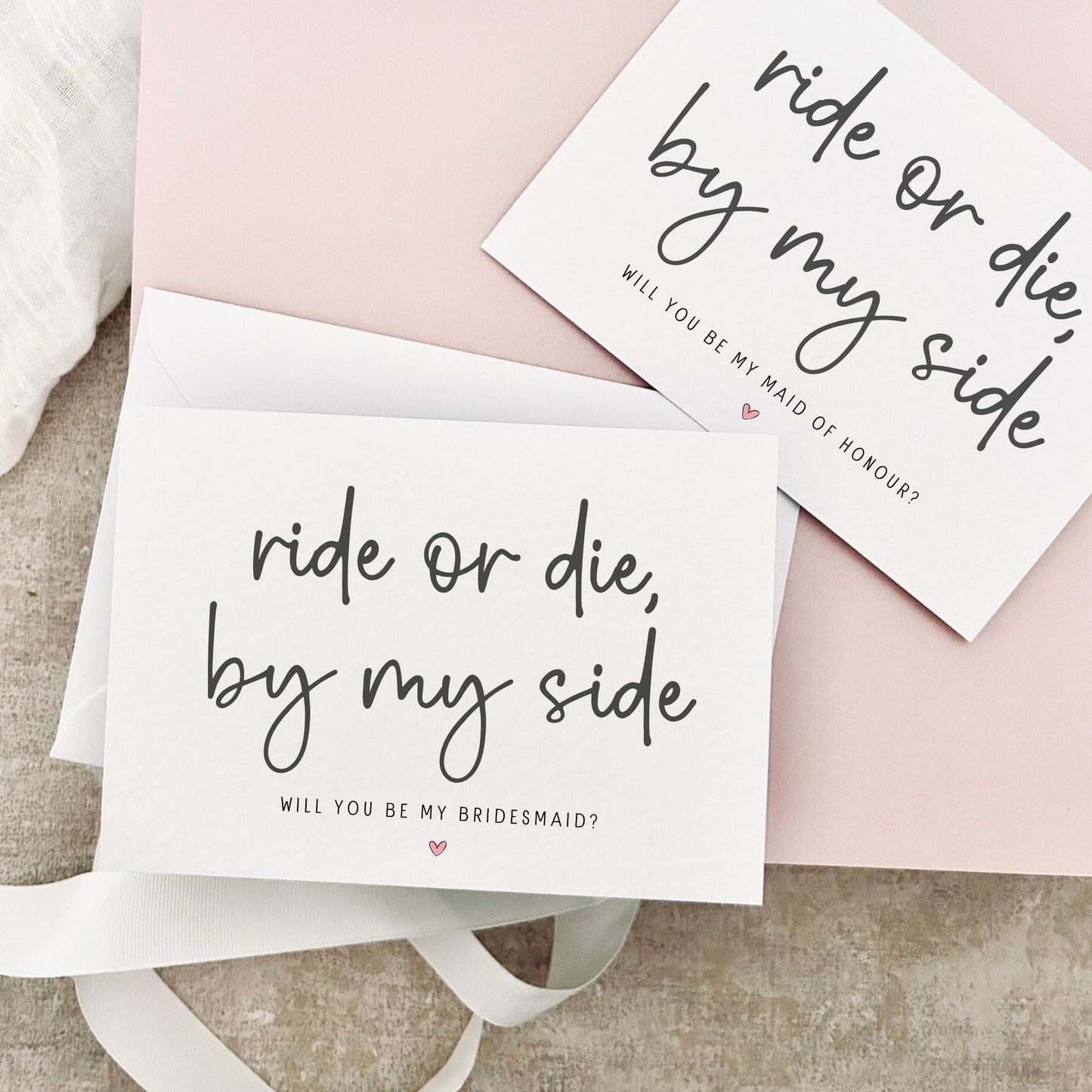 Ride Or Die By My Side | Bridal Party Proposal | A6 Postcard