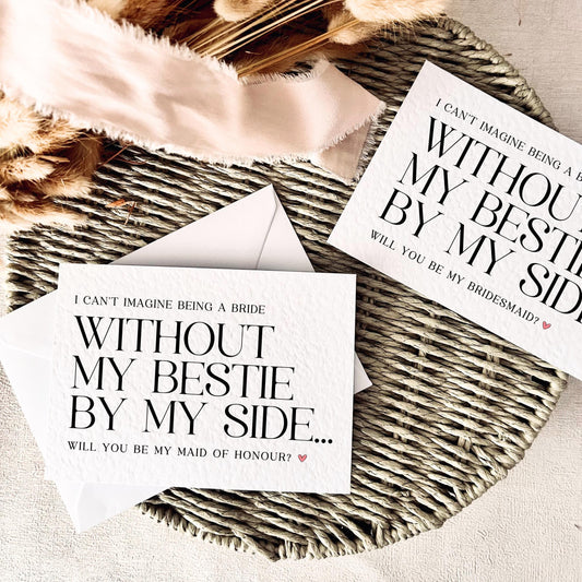 Without My Bestie By My Side | Bridal Party Proposal | A6 Postcard