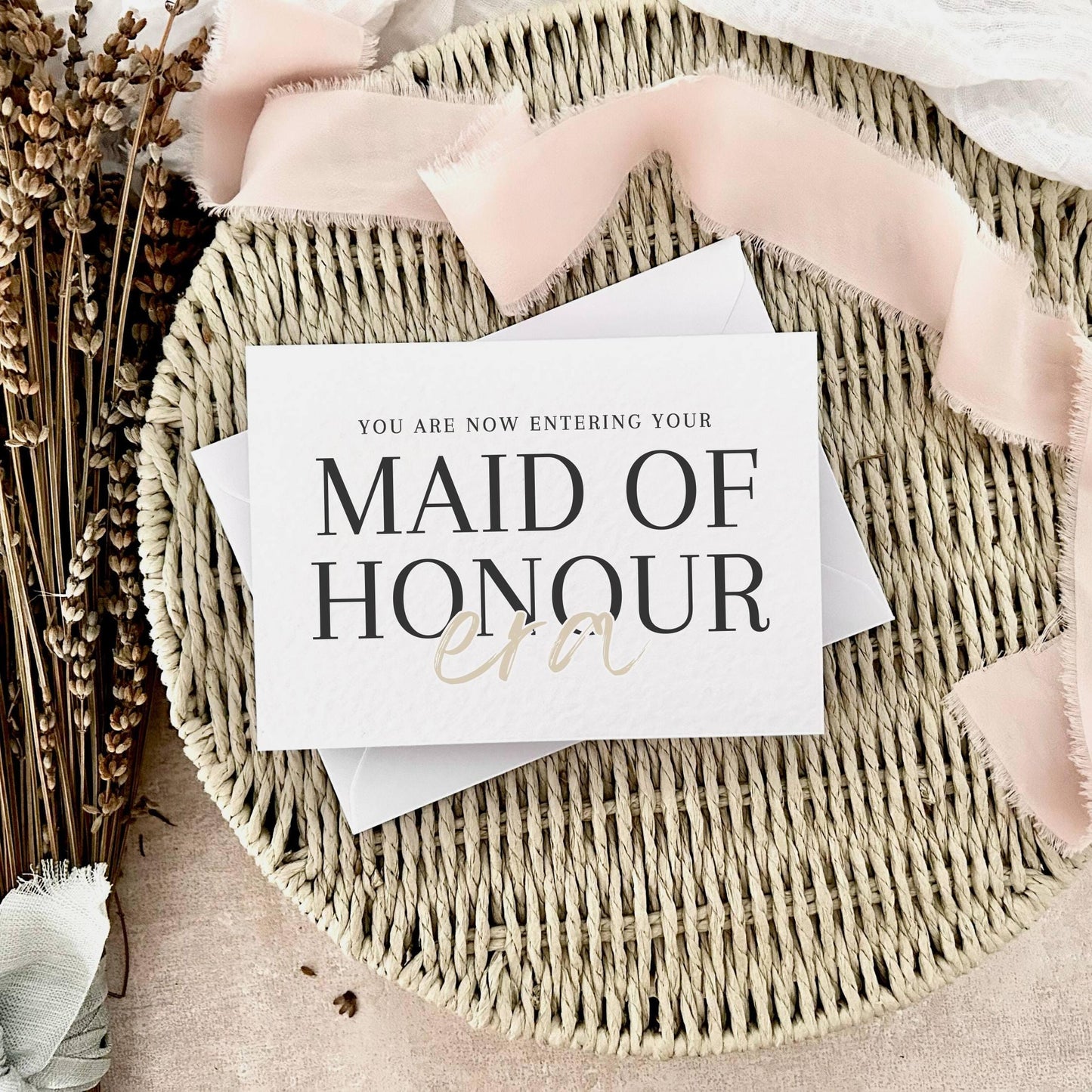 Maid of Honour Proposal Card - Bridal Party Wedding Keepsake from Bride with Personalised Options