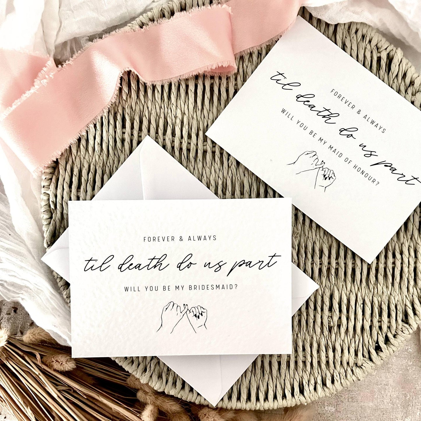Proposal Card for Bridesmaid, Maid of Honour or Custom Bridal Party Role - Personalised Options | Pinky Promise