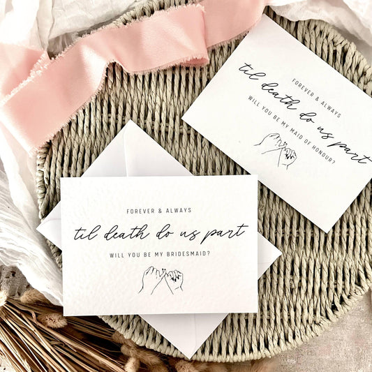 Proposal Card for Bridesmaid, Maid of Honour or Custom Bridal Party Role - Personalised Options | Pinky Promise
