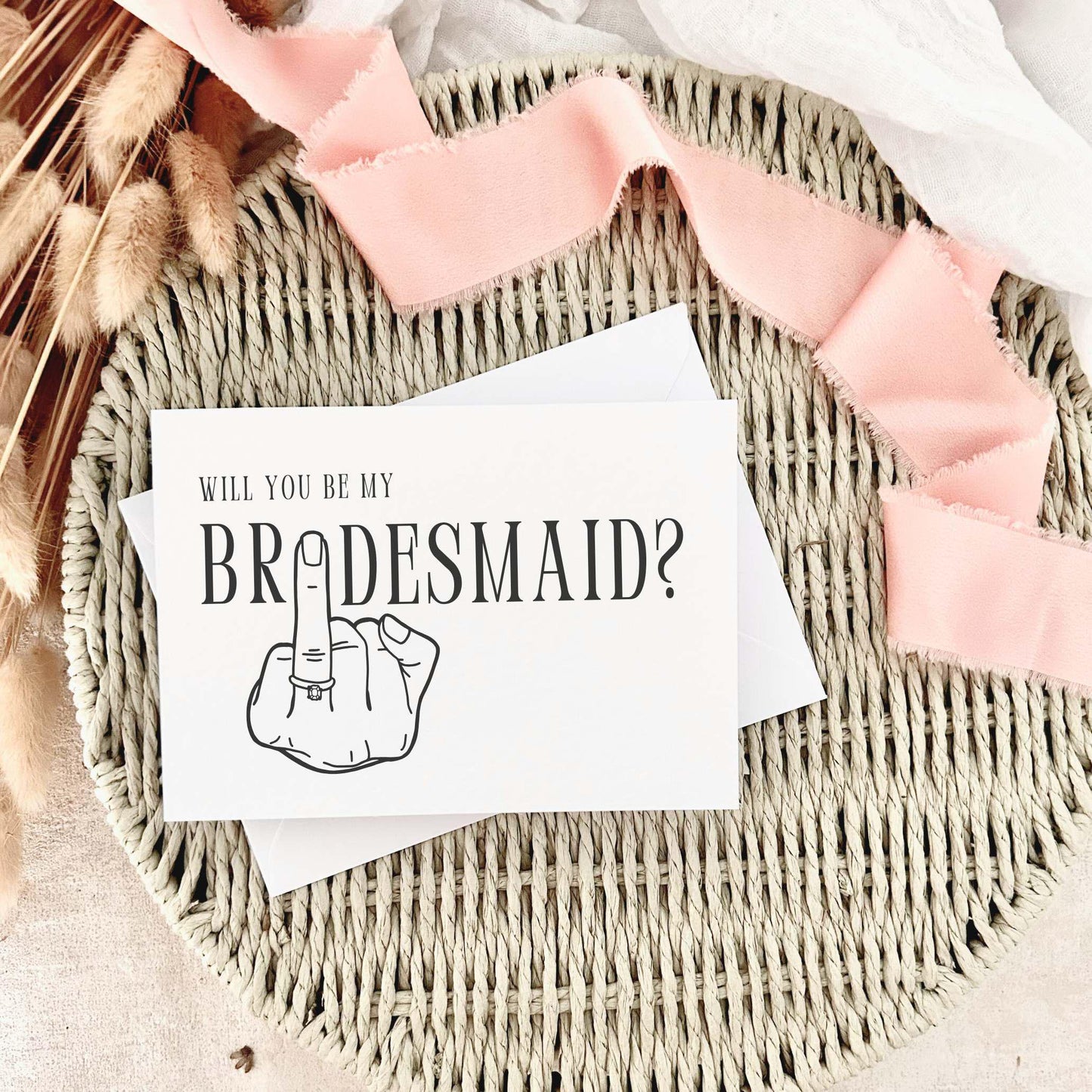 Bridesmaid Proposal Card - Fun Bridal Party Keepsake Gift from Bride With Personalised Options - Wedding Ring Finger