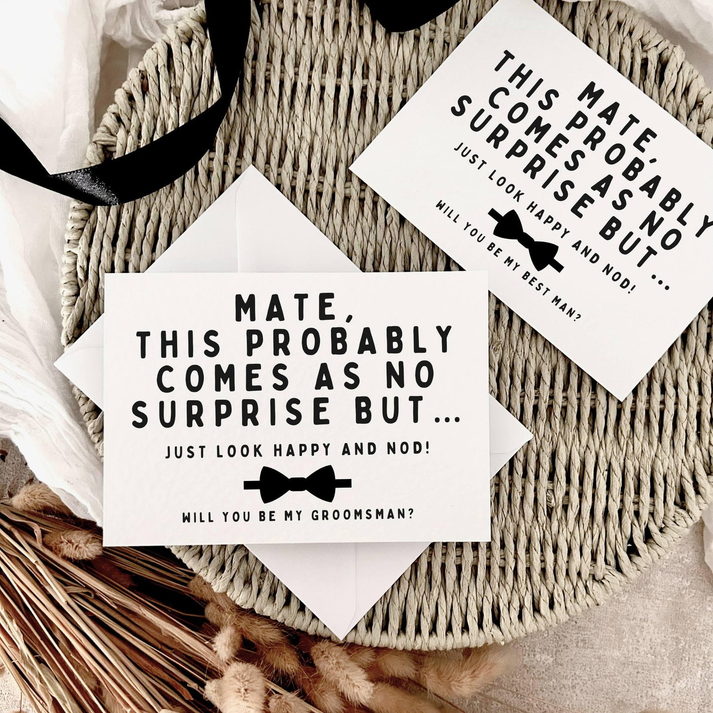 Proposal Card for Groomsman, Best Man or Custom Grooms Party Role - Personalised Options | Mate, Surprised