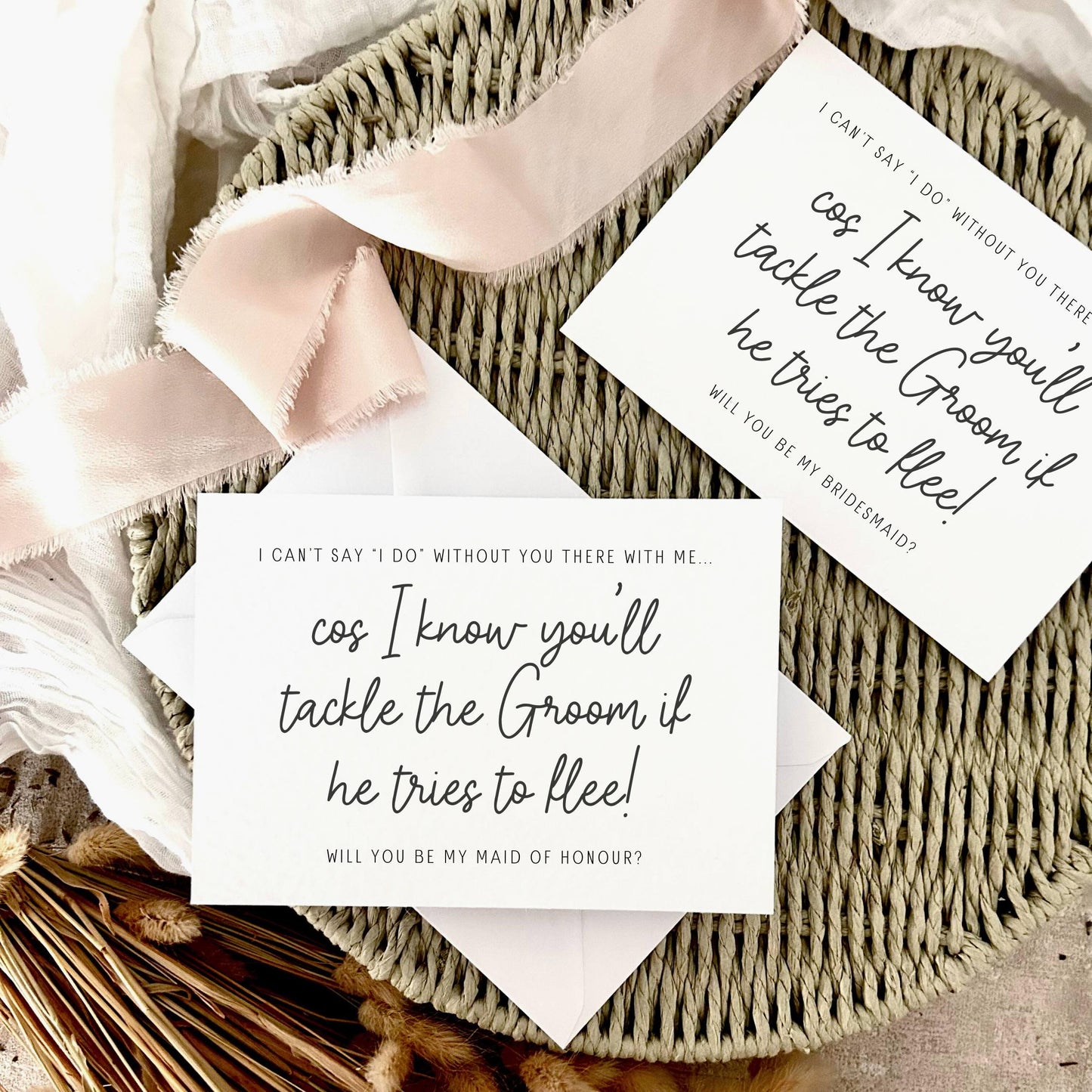 Proposal Card for Bridesmaid, Maid of Honour or Custom Bridal Party Role - Personalised  | Tackle The Groom
