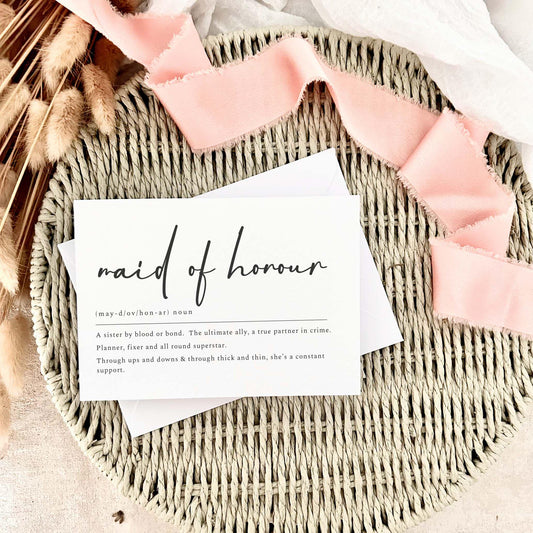 Maid of Honour Proposal Card - Will You Be My... Bridal Party Keepsake - Personalised Wedding Role Invite