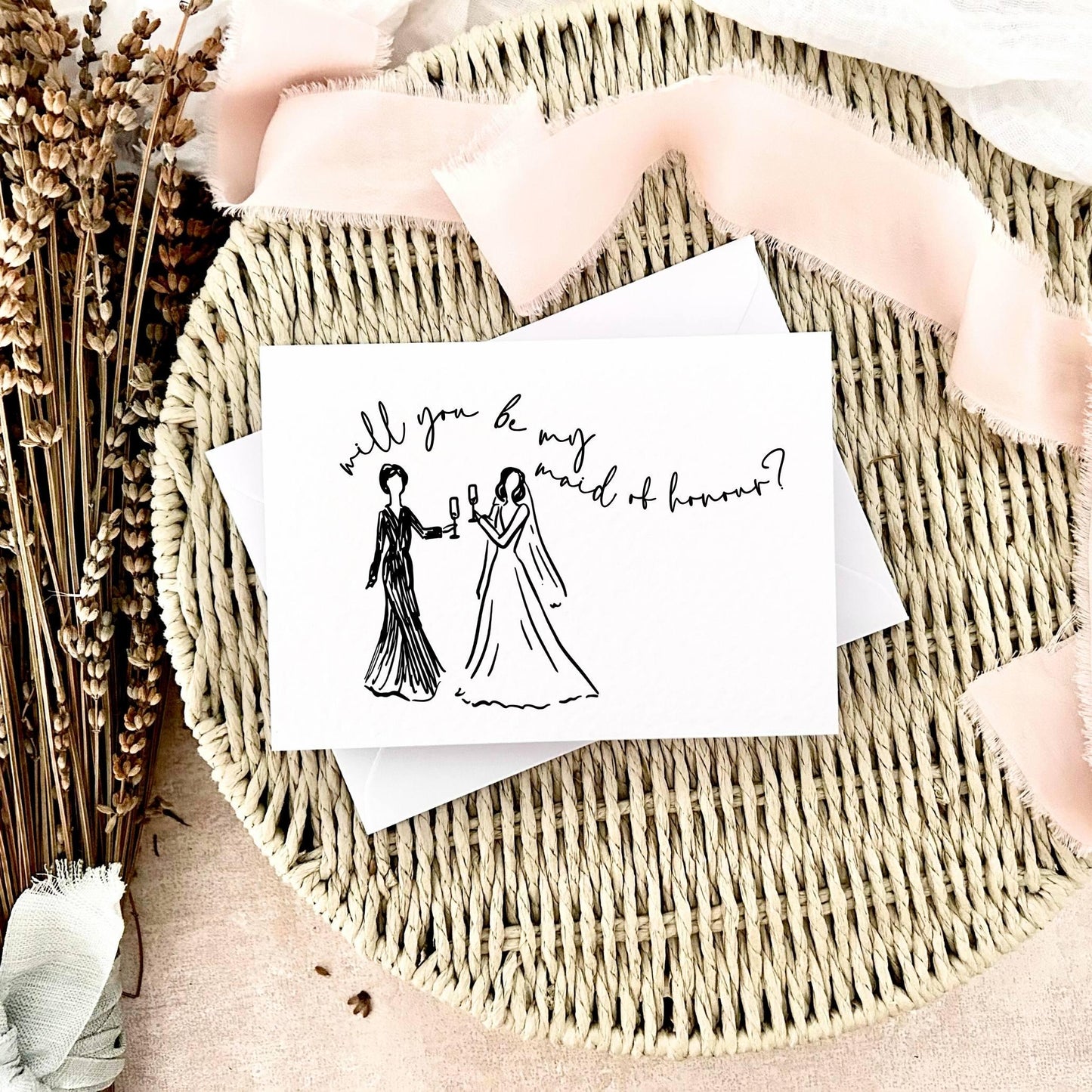 Maid of Honour Proposal Card - Personalised Bridal Party Gift - Keepsake with Custom Options