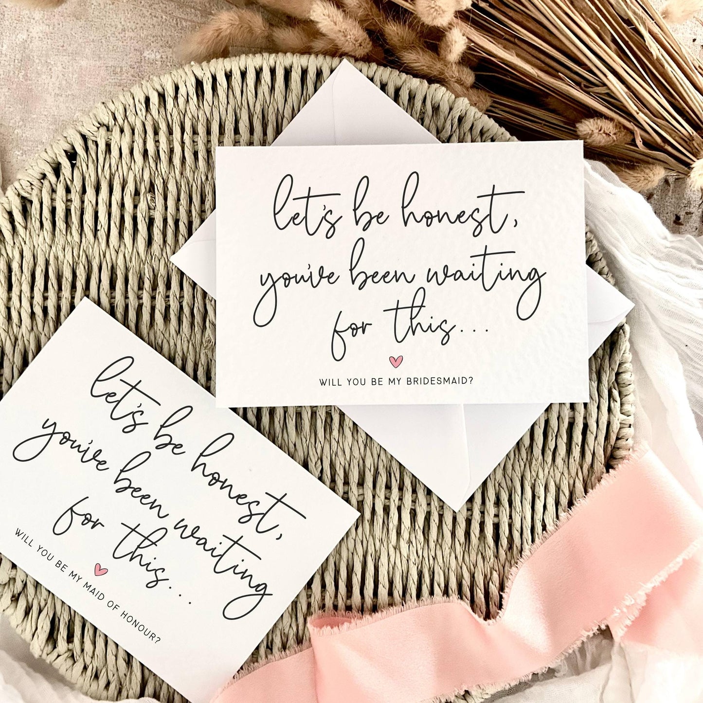 Proposal Card for Bridesmaid, Maid of Honour or Custom Bridal Party Role - Keepsake Gift for Her | Let's Be Honest Print