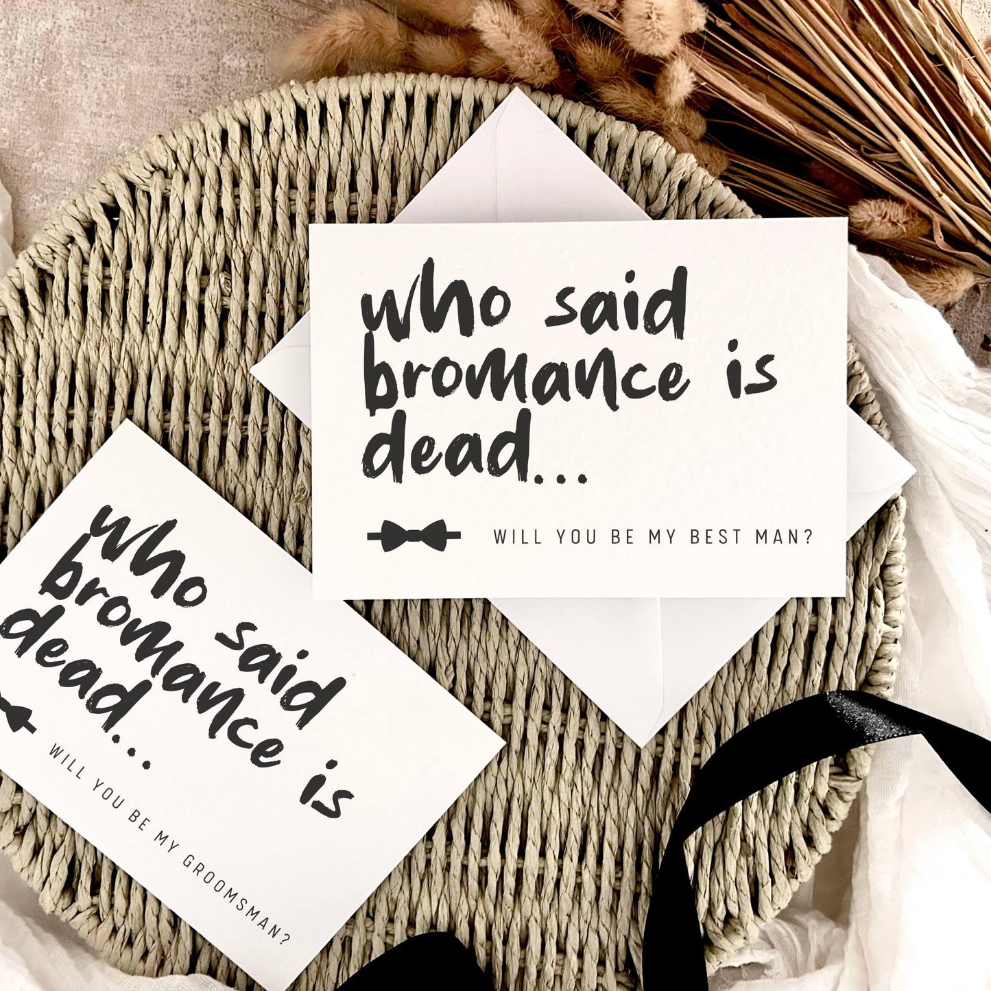 Best Man, Groomsman or Usher Proposal Card - Personalised Wedding Party Gift with Custom Role Options | Bromance Is Dead