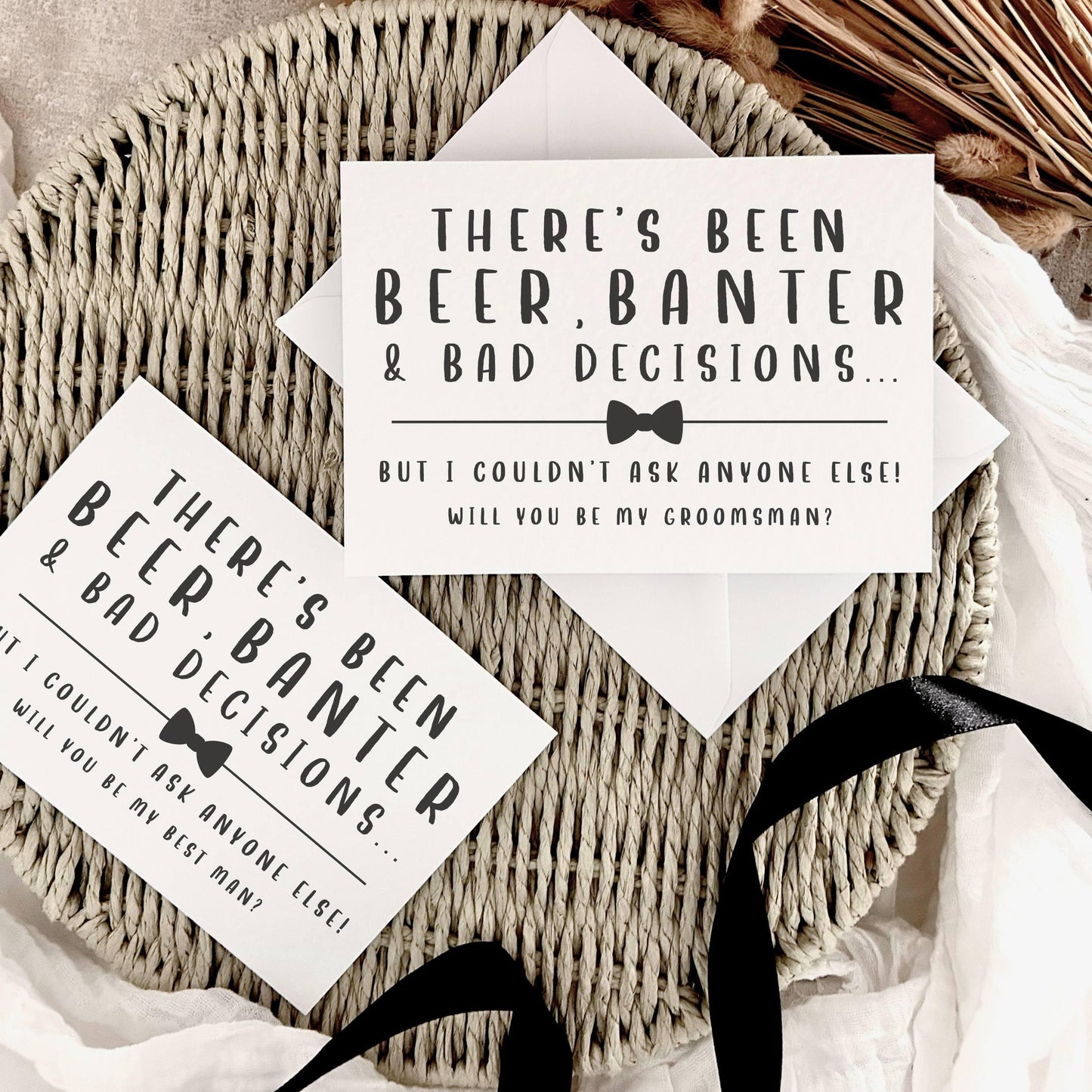 Proposal Card for Groomsman, Best Man or Custom Grooms Party Role - Personalised Options | Banter & Bad Decisions