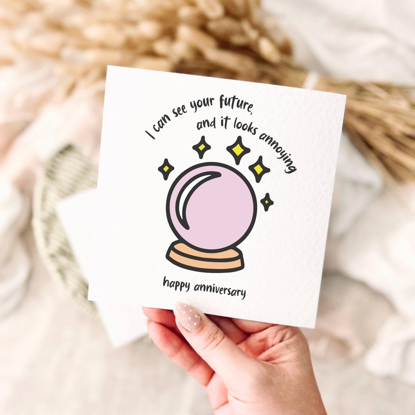 Anniversary Card for Couples - Funny Crystal Ball Future Joke - Custom & Personalisation Options