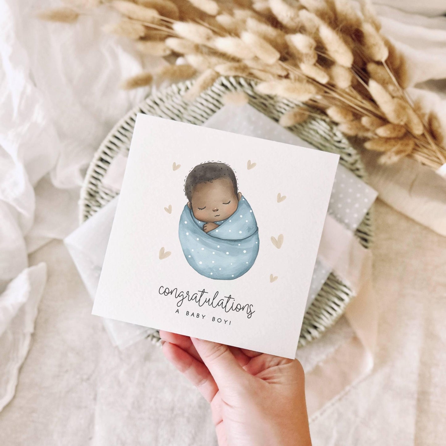 New Baby Greeting Card - Personalised Keepsake for Newborn Baby Congratulations - Custom Options