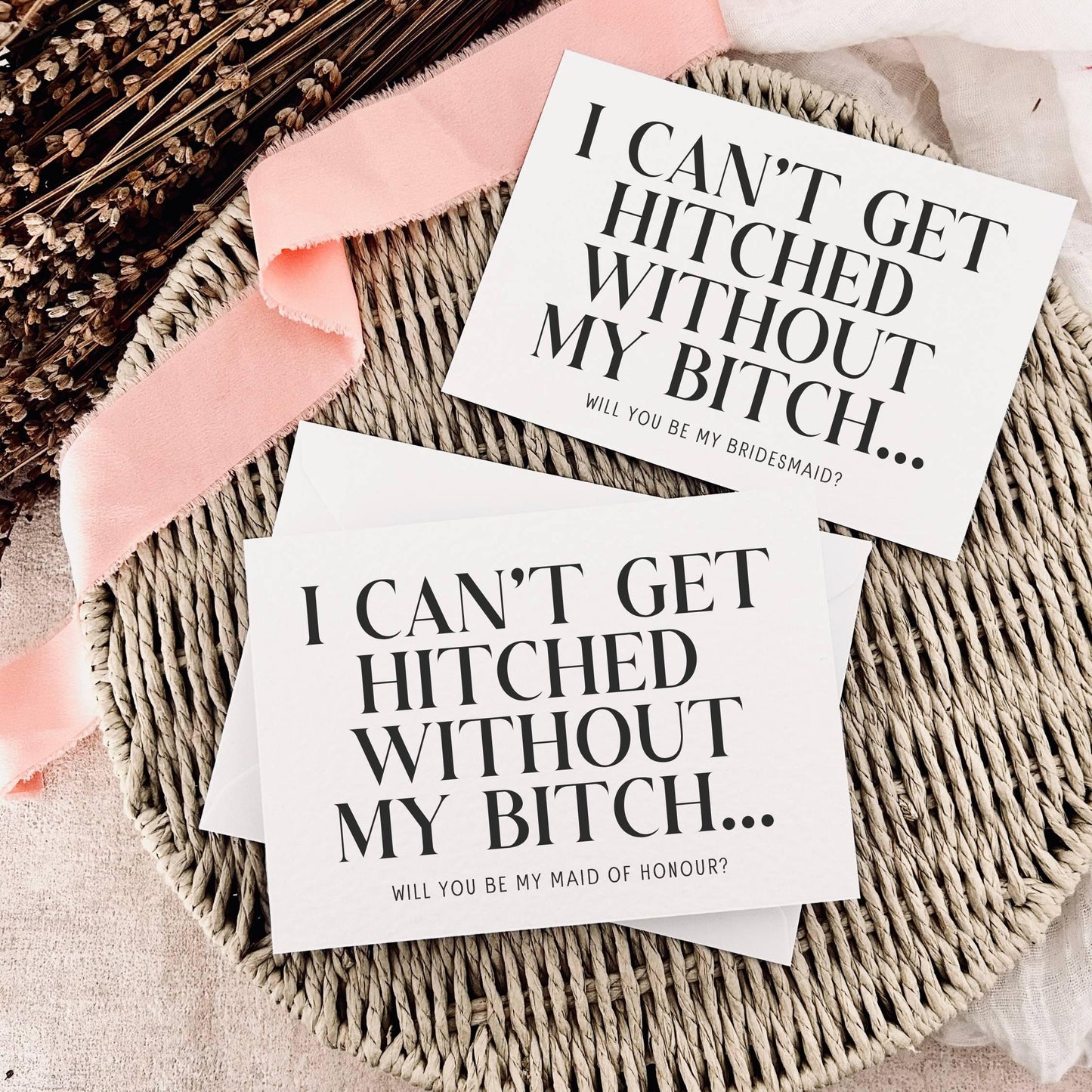 Proposal Card for Bridesmaid, Maid of Honour or Custom Bridal Party Role - Personalised Options | Hitched B*itch
