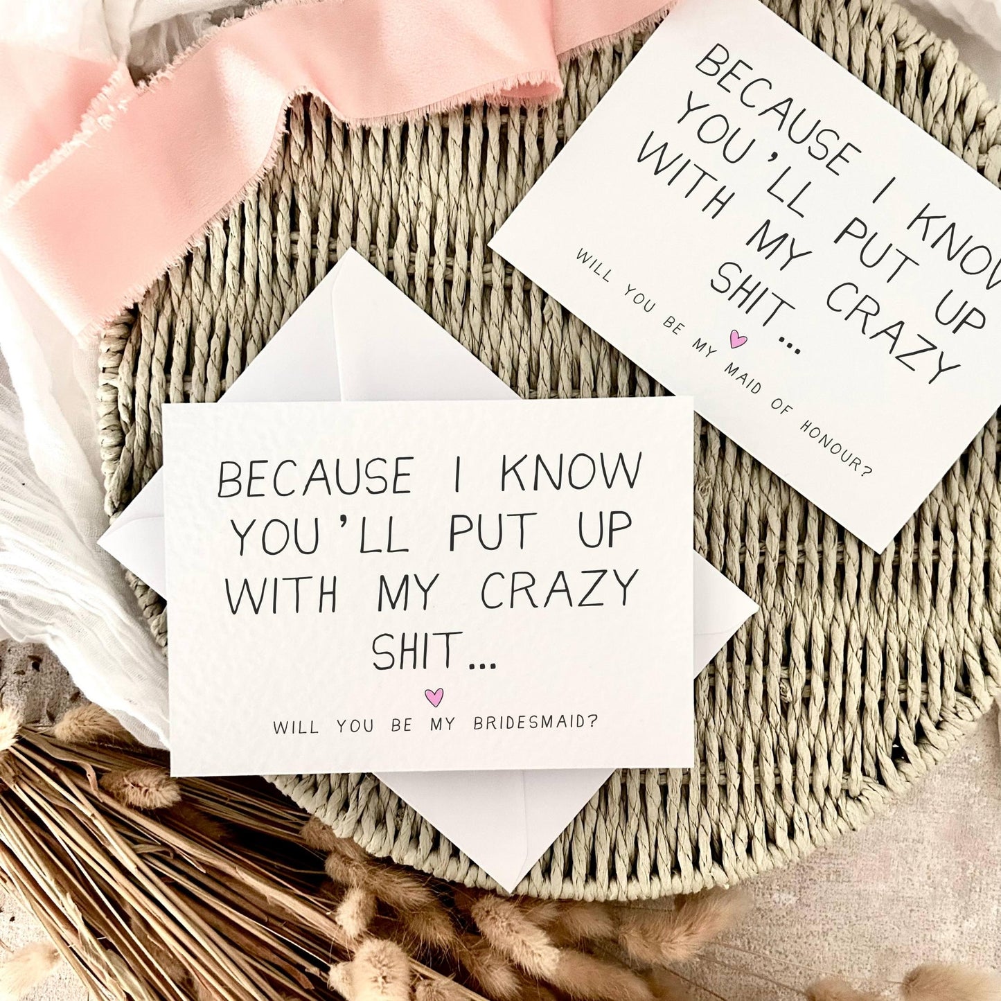 Bridal Party Proposal Card - Bridesmaid, Maid of Honour or Custom Wedding Role | Put Up With Me