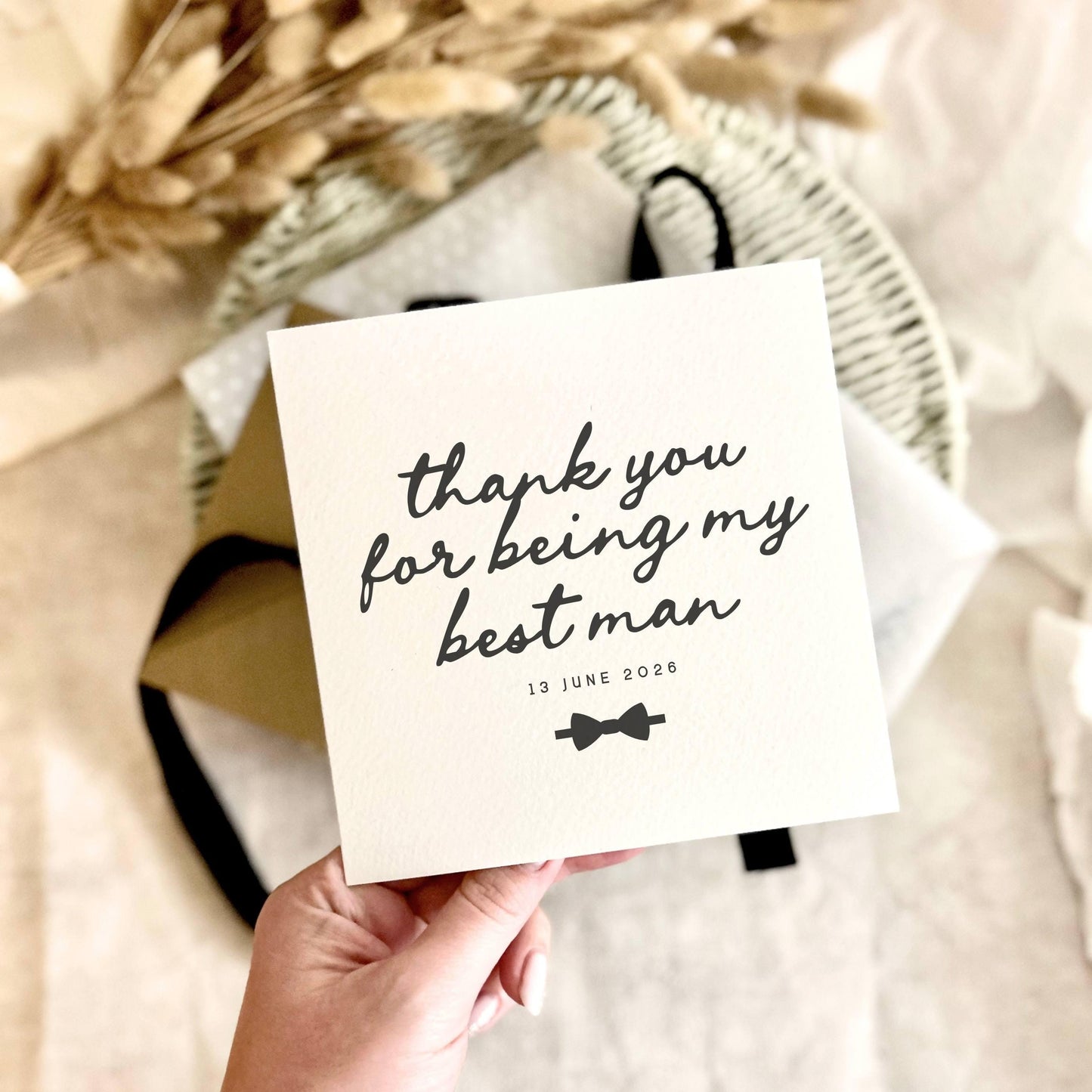 Best Man Thank You Greeting Card - Personalised Keepsake Wedding Party Gift - Customisable Gift