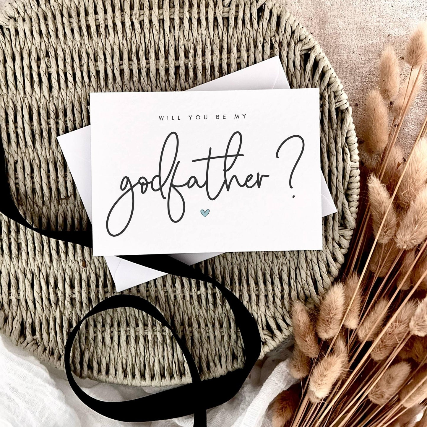 Godfather Proposal Card - Special Keepsake Postcard for Godparent (Script) - Personalisation & Custom Options