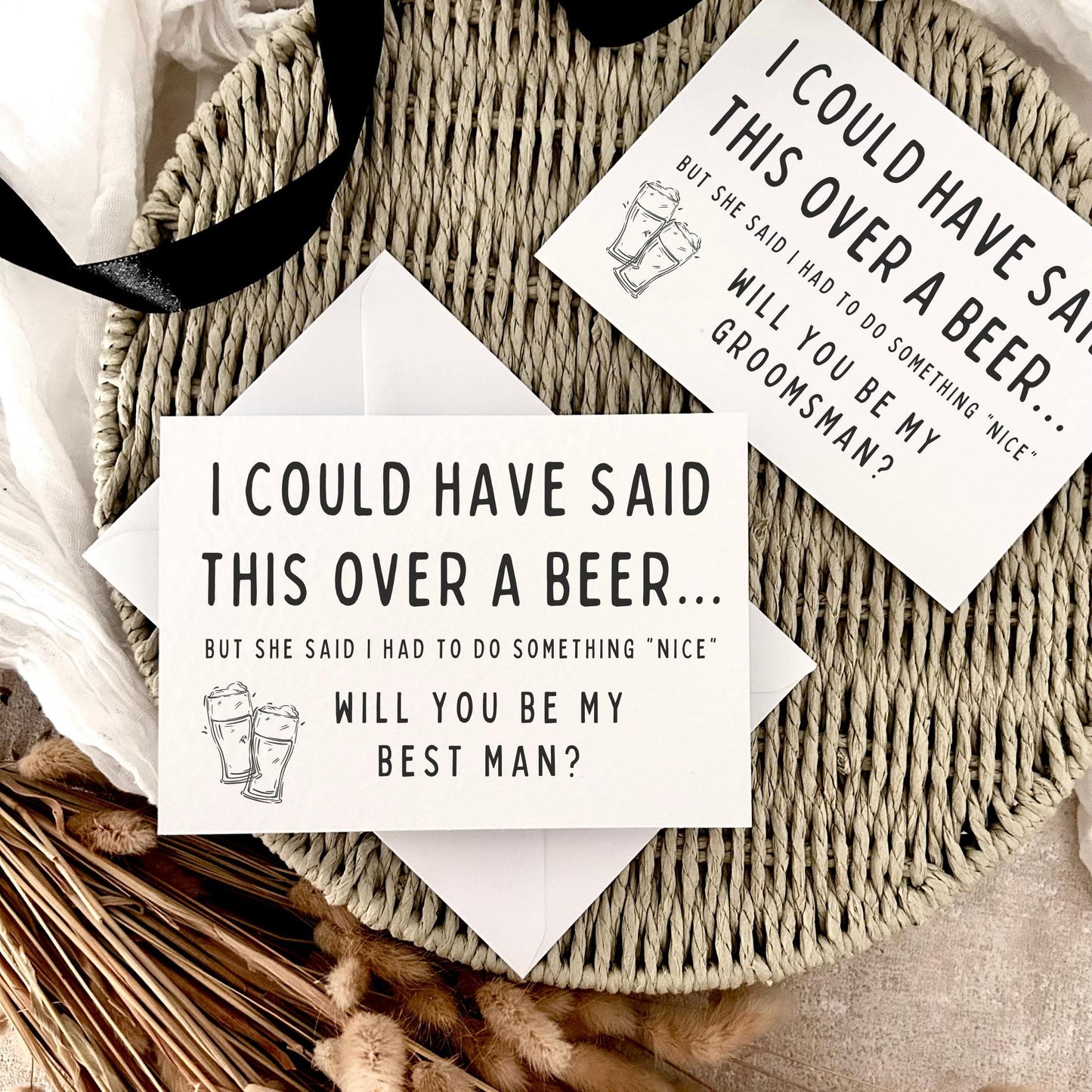 Over a Beer Proposal Card | Will You be My Groomsman, Best Man Proposal Personalised Gift Keepsake, Wedding Favour Usher, Groomsmen Box