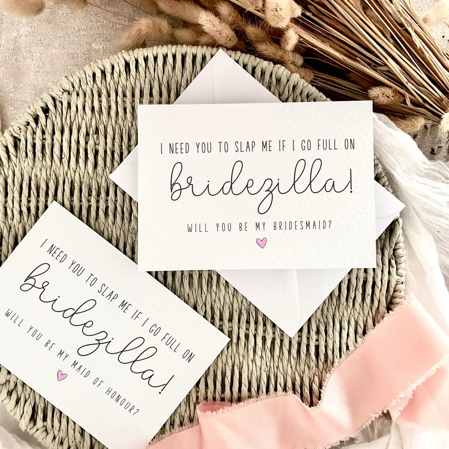 Proposal Card for Bridesmaid, Maid of Honour or Custom Bridal Party Role - Personalised Options | Fun Bridezilla