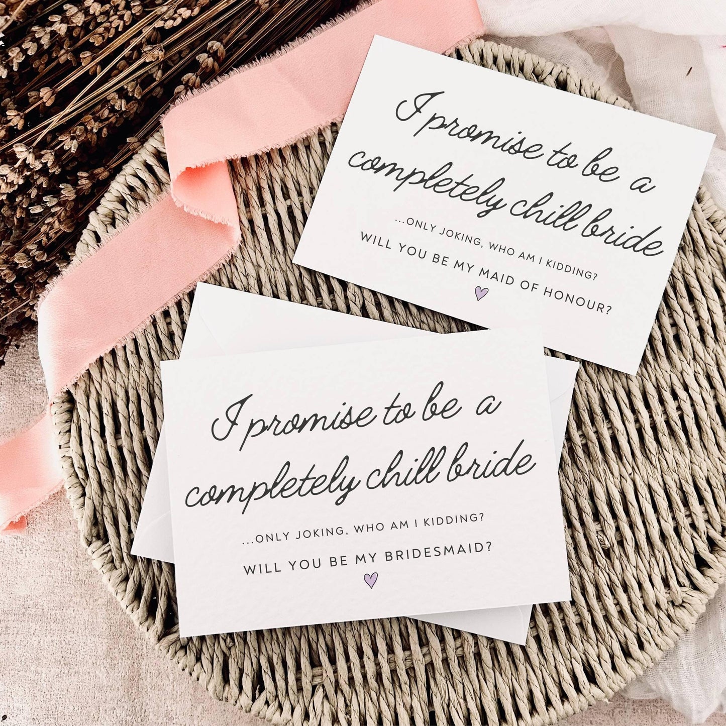 Proposal Card for Bridesmaid, Maid of Honour or Personalised Bridal Party Role - Wedding Keepsake | Chill Bride