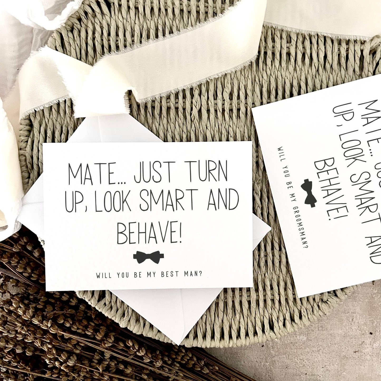 Proposal Card for Groomsman, Best Man or Custom Grooms Party Role - Personalised Options | Turn Up & Behave