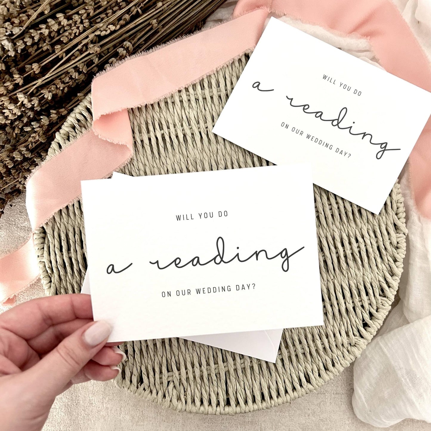 Will You Do a Reading | Wedding Day Proposal Postcard, Letterbox Gift for Him, Personalised Card for her, Thank you for Someone Special