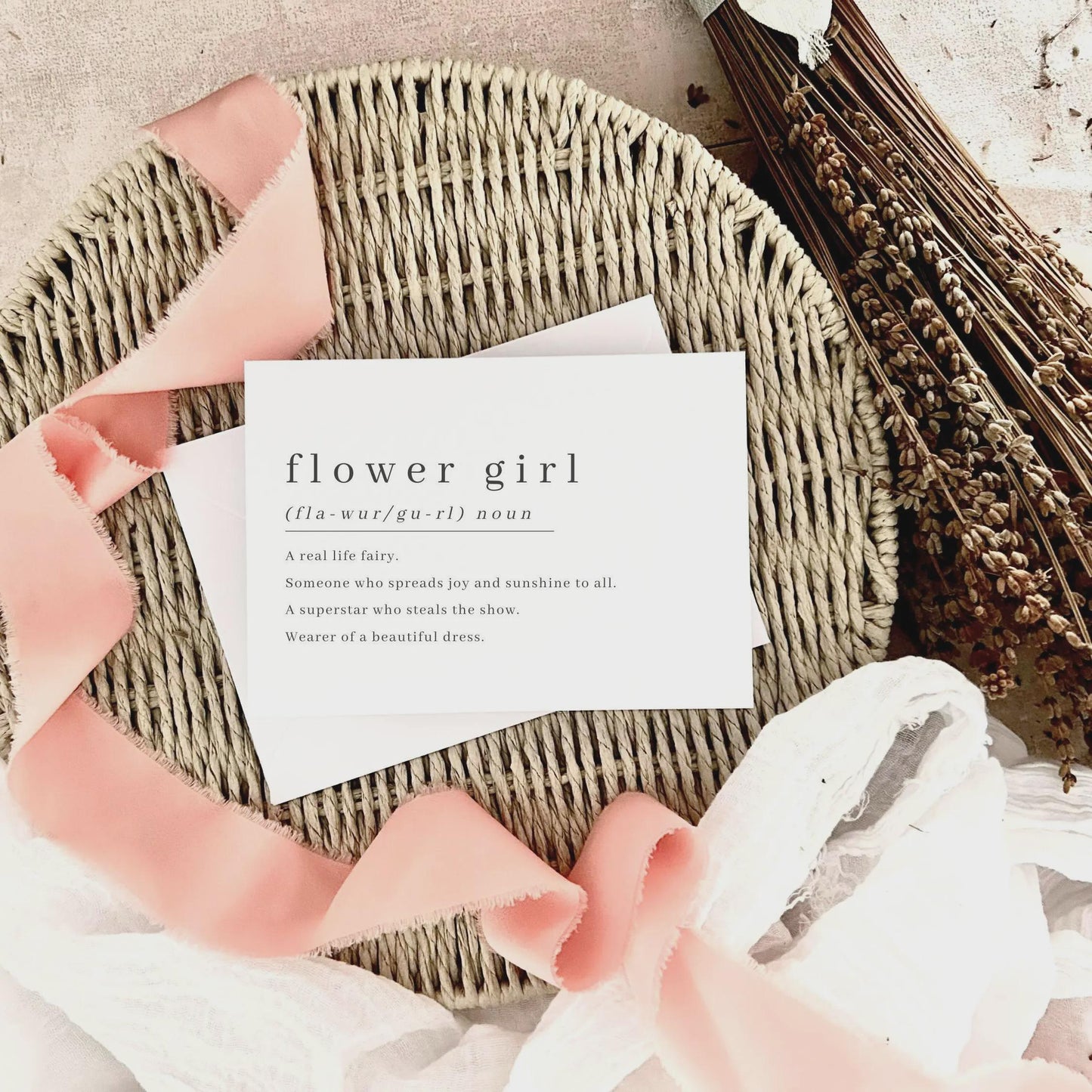 Flower Girl Proposal Postcard - Will You be My Flower Girl Personalised Gift, Wedding Day Thank you Card