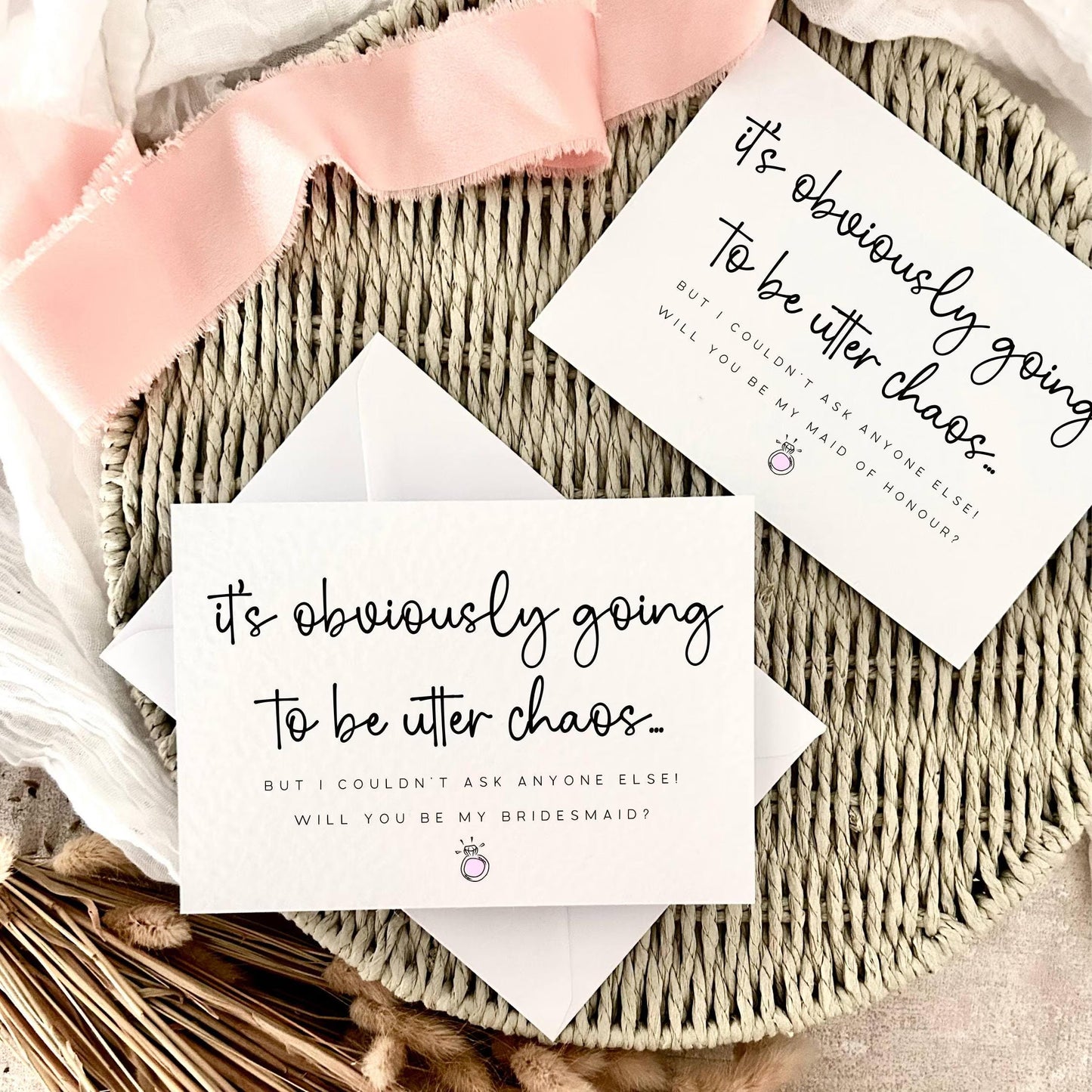 Bridal Party Proposal Card for Bridesmaid, Maid of Honour or Flower Girl - Personalised Keepsake From Bride | Utter Chaos