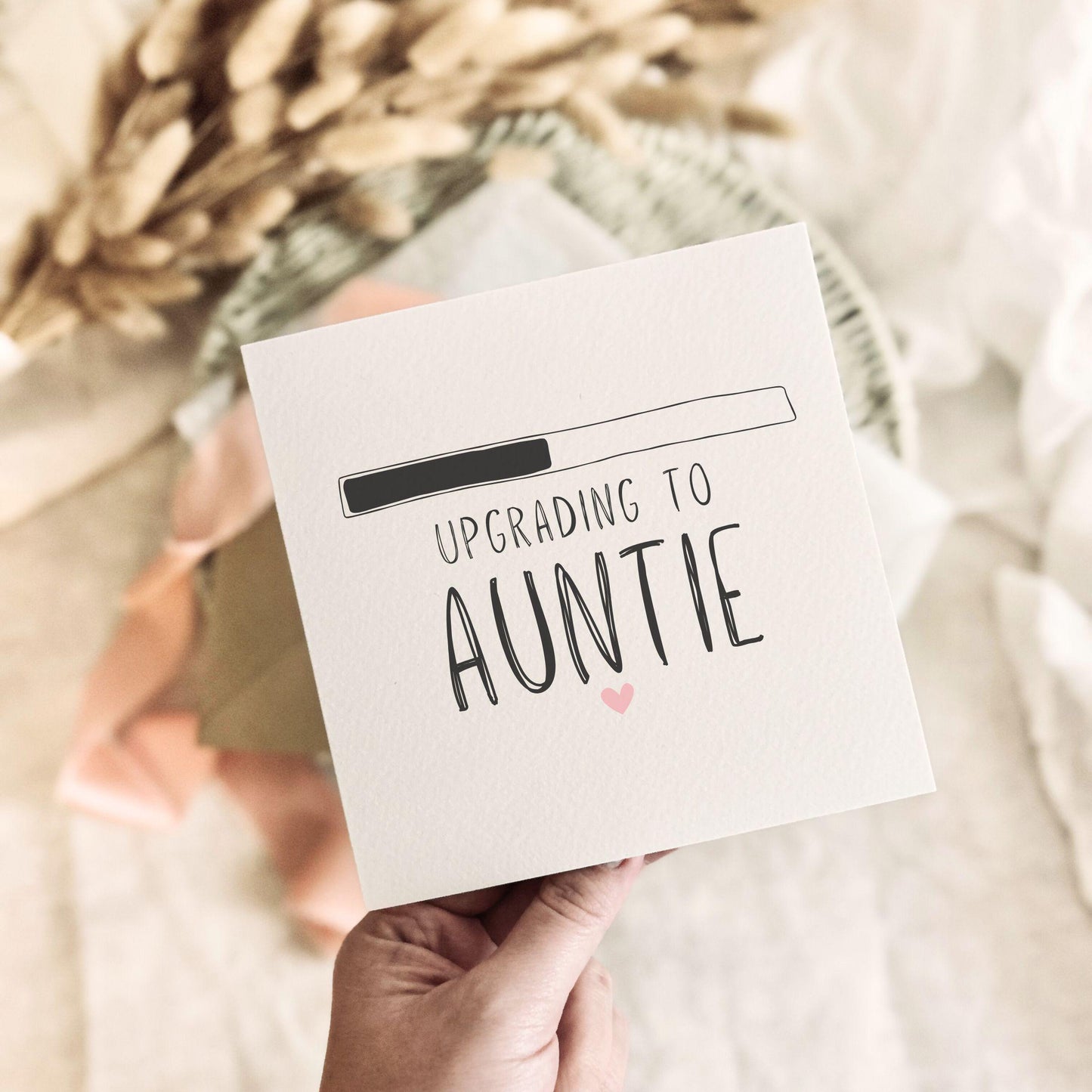 Upgrading to Auntie Greeting Card - New Baby Pregnancy Announcement - Personalised Surprise Keepsake for Her
