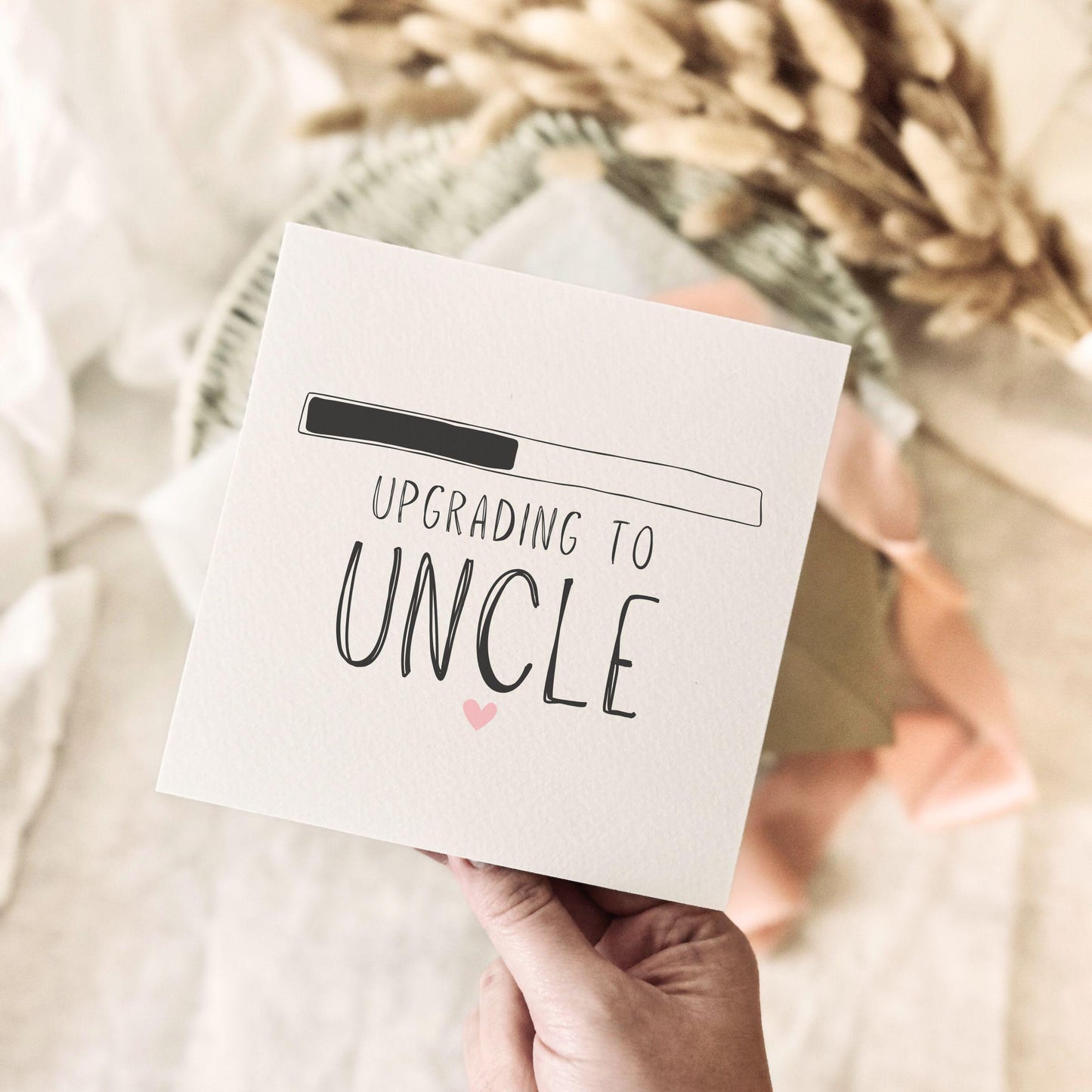 New Baby Annoucement Card | Upgrading to Uncle Gift for Him, Personalised Pregnancy Annoucement for Brother or In Laws Surprise Keepsake