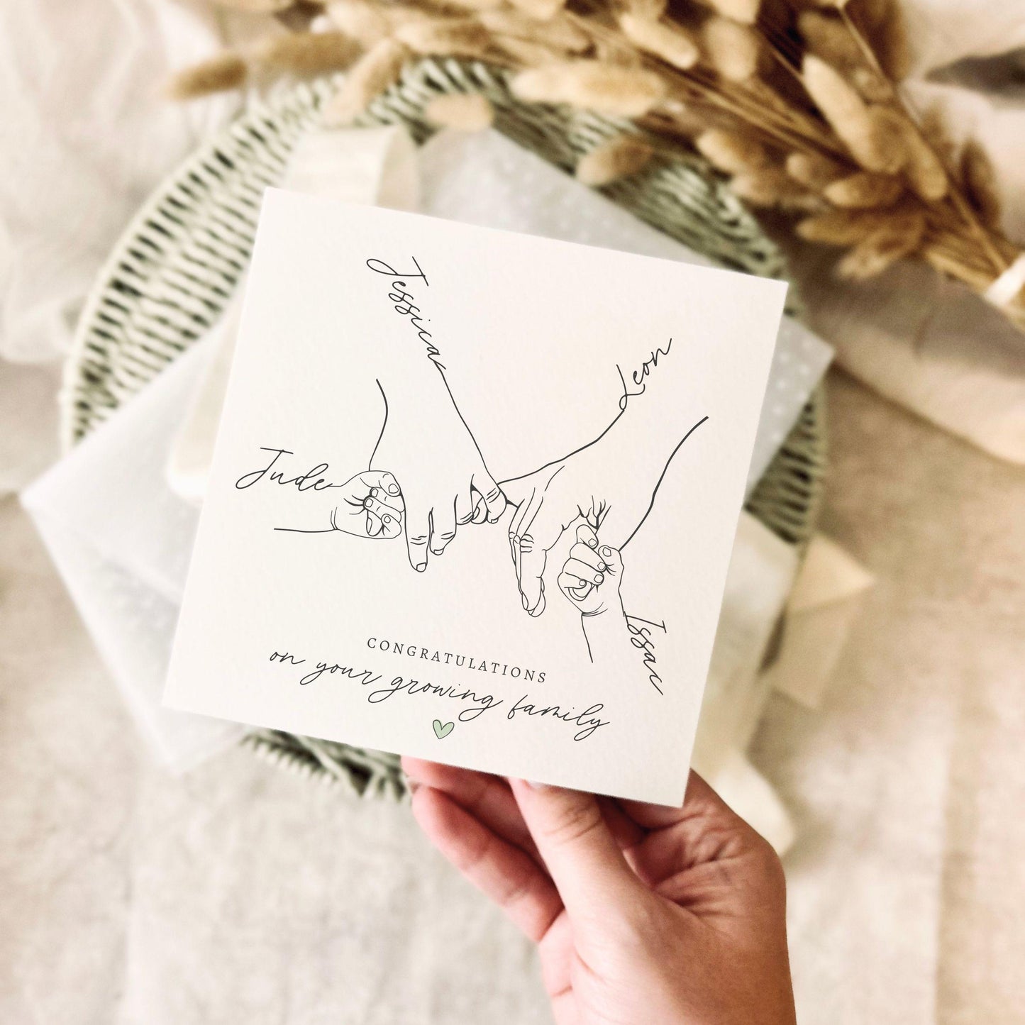 Personalised New Baby Greeting Card - Keepsake Congratulations Gift for New Family - Special Newborn Memory Box Card